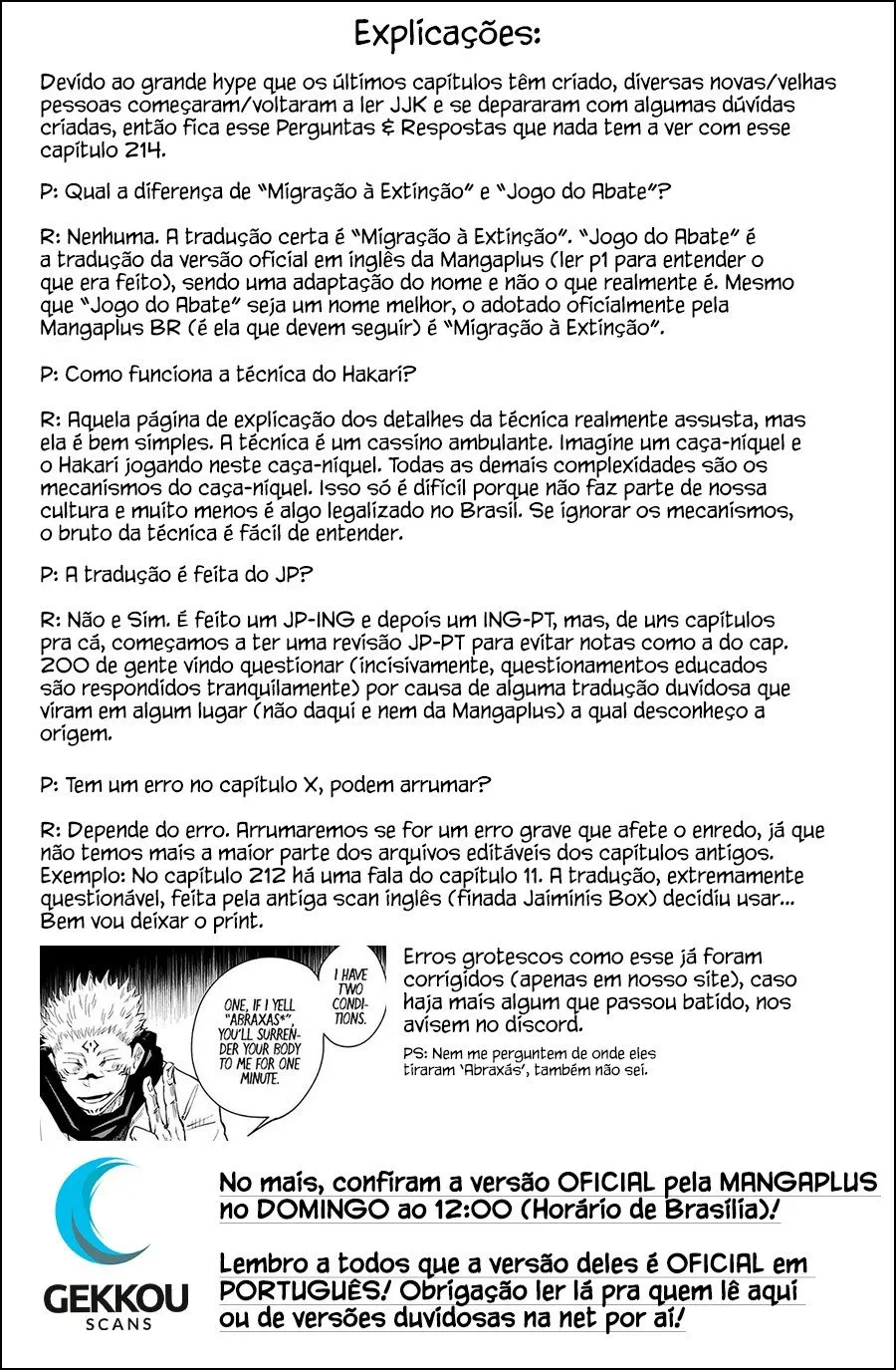 Jujutsu Kaisen — Cap. 214, pág. 20